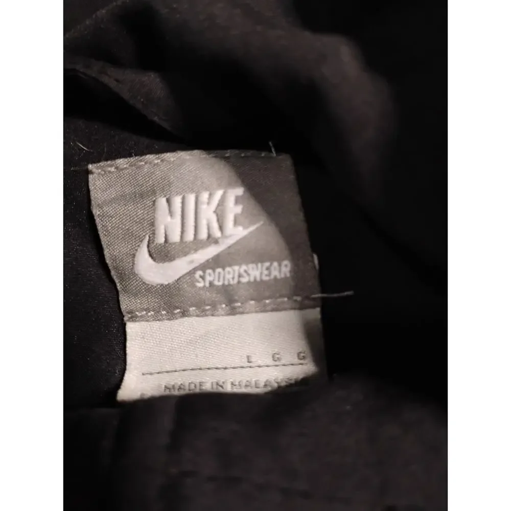 Nike Windbreaker L Hooded Lined Black Swoosh Jacket  Y2K Mens